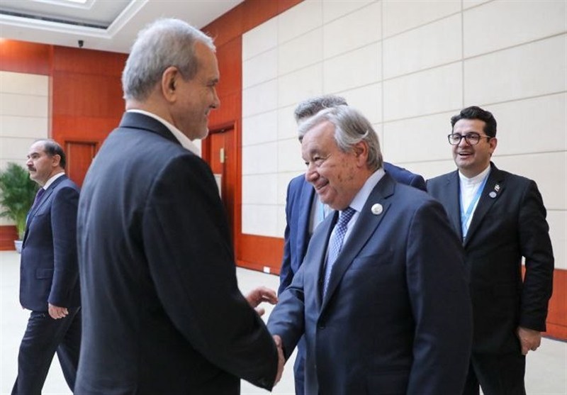 پزشکیان در دیدار با گوترش: ایران به دنبال حل مسئله هستهای از طریق دیپلماتیک است