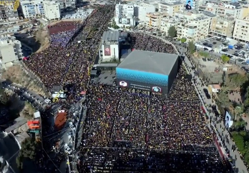 اولین سالگرد شهیدان نصرالله و صفیالدین در بیروت/ تاکید شیخ نعیم بر ادامه مقاومت